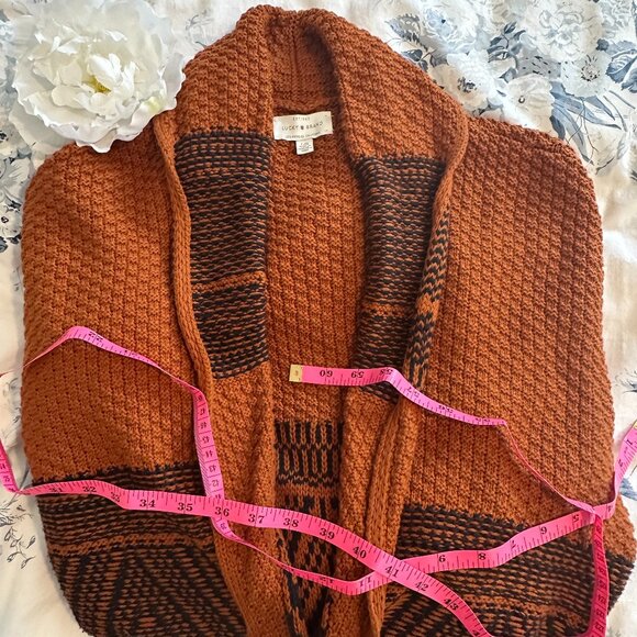 LG Lucky Brand Rust Long Cardigan - Picture 1 of 5